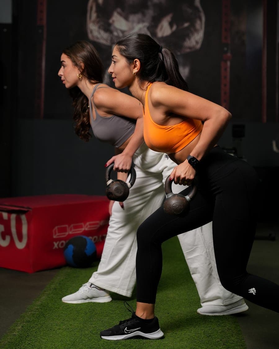 Kettlebell work in Valkyrie activewear
